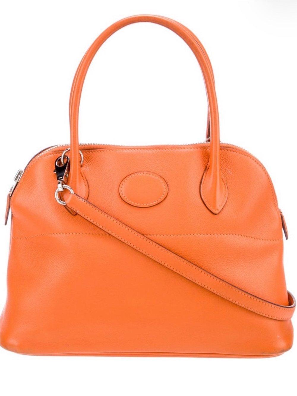 Hermès Bolide 27 iconic Swift leather, palladium-plated hardware oval leather